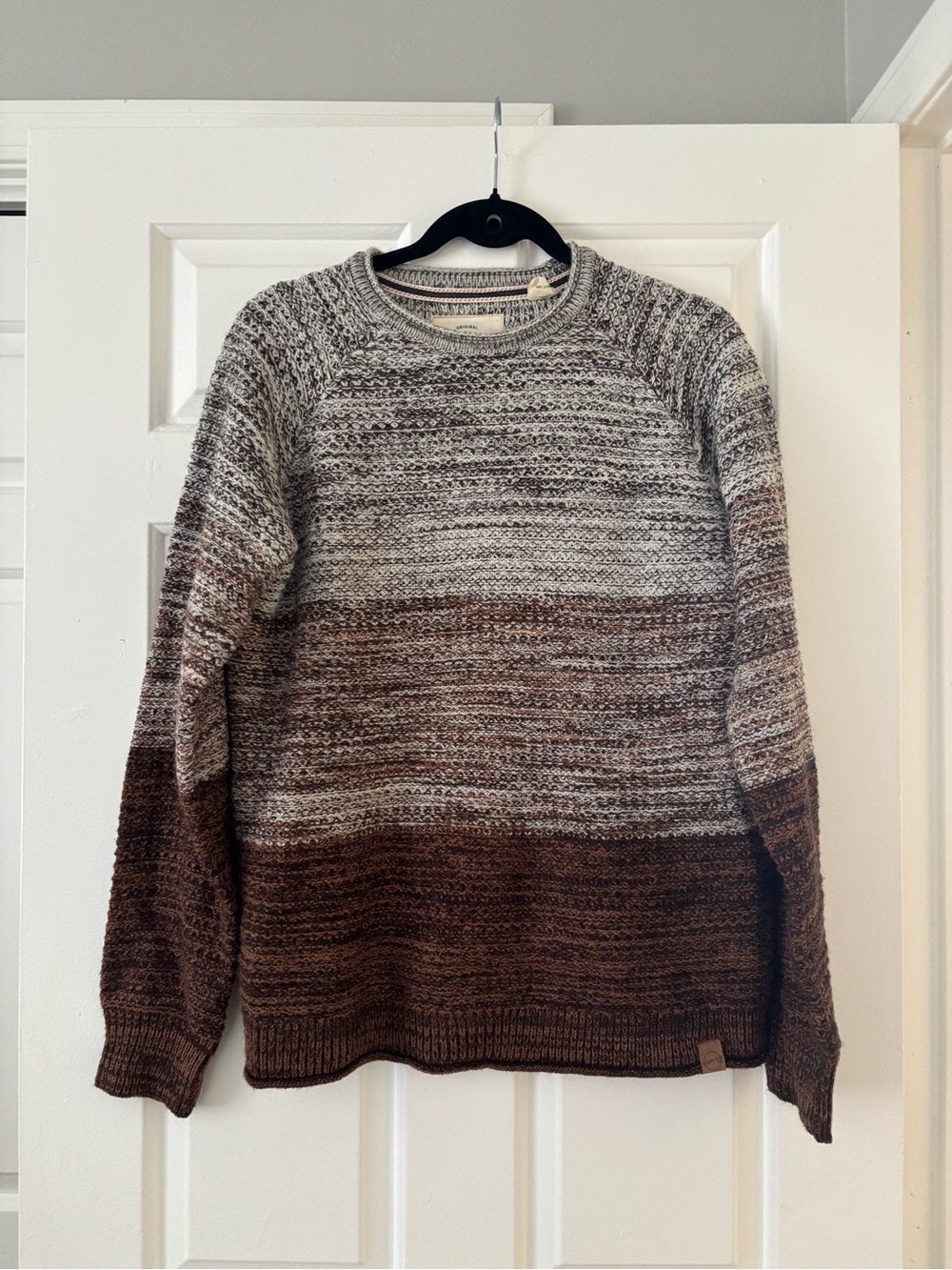 Weatherproof Vintage Men's Brown & Gray Crewneck Sweater - Size S - Like New